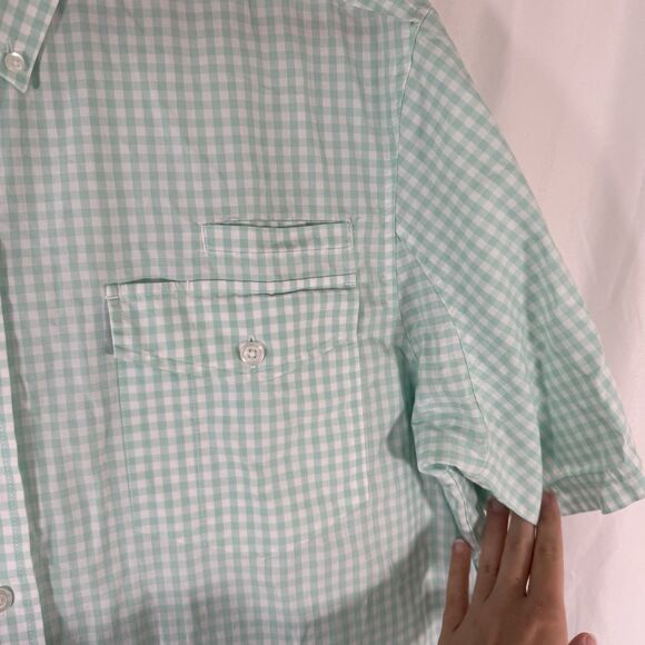 Duluth Polo Shirt Men's XL Green Plaid Button Up Short Sleeve 100% Cotton - Picture 5 of 12